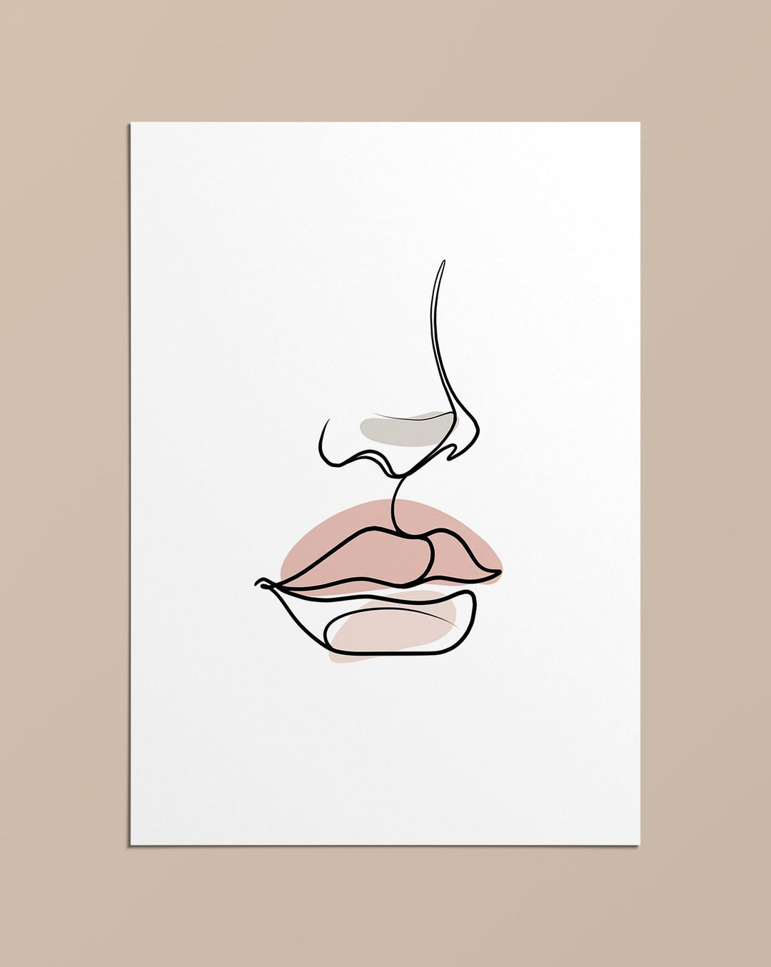 Abstract Lips - Line Art Poster - Linewand